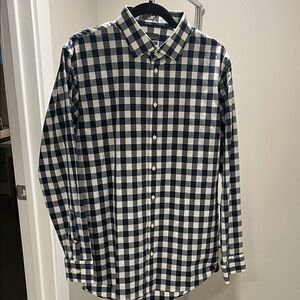 C2 by Calibrate Navy and White Plaid Shirt 34-35